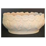 LR - White Ceramic Planter & Hurricane Candle Holder (Lot of 2)