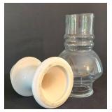 LR - White Ceramic Planter & Hurricane Candle Holder (Lot of 2)