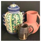 LR - Ceramic Vase Pitcher Mug Mixed Lot (Lot of 3)