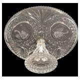 LR - Crystal Serving Pieces Mixed Lot 4 Piece 14in Platter