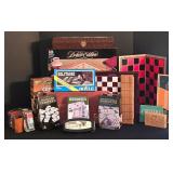 LR - Board Game Mixed Lot - Scrabble, Chess, Backgammon, Dominoes & More