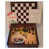 LR - Board Game Mixed Lot - Scrabble, Chess, Backgammon, Dominoes & More