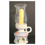 LR - Decorative Shelf Unit Mixed Lot - Wicker, Ceramics & Candle Holders
