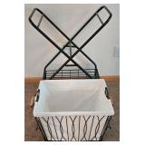 LR - Laundry Cart Set - Folding Rolling Black & White (Lot of 2)