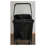 LR - Laundry Cart Set - Folding Rolling Black & White (Lot of 2)