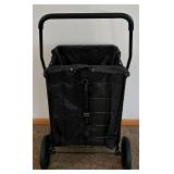 LR - Laundry Cart Set - Folding Rolling Black & White (Lot of 2)