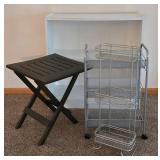 LR - Storage Furniture Mixed Lot Folding Table Rolling Cart Rack