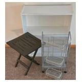 LR - Storage Furniture Mixed Lot Folding Table Rolling Cart Rack