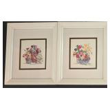 LR - Floral Wall Art Framed Botanical Pieces Tile & Wood (Lot of 5)