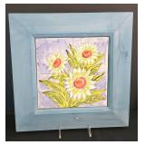 LR - Floral Wall Art Framed Botanical Pieces Tile & Wood (Lot of 5)