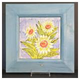 LR - Floral Wall Art Framed Botanical Pieces Tile & Wood (Lot of 5)