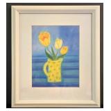 LR - Floral Wall Art Framed Botanical Pieces Tile & Wood (Lot of 5)