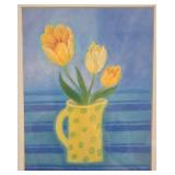 LR - Floral Wall Art Framed Botanical Pieces Tile & Wood (Lot of 5)