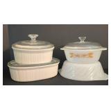 LR - Casserole Dish Set Fire-King & CorningWare 4-Piece