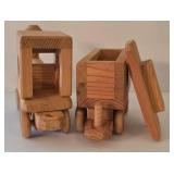 LR - Wooden Toy Train & Vehicle Set (Lot of 5)
