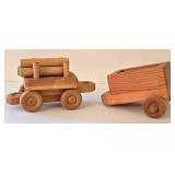 LR - Wooden Toy Train & Vehicle Set (Lot of 5)