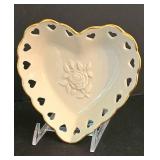 LR - Collectible Porcelain Trio - Lenox Heart Dish, Lenox Vase & Lefton Ballerina