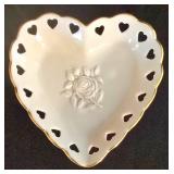 LR - Collectible Porcelain Trio - Lenox Heart Dish, Lenox Vase & Lefton Ballerina