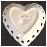 LR - Collectible Porcelain Trio - Lenox Heart Dish, Lenox Vase & Lefton Ballerina