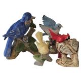 LR - Bird Figurines & Framed Cardinal Woven Picture Lefton Mixed Lot