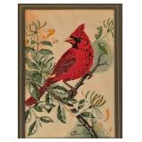 LR - Bird Figurines & Framed Cardinal Woven Picture Lefton Mixed Lot