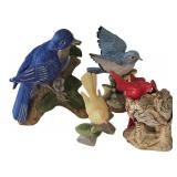 LR - Bird Figurines & Framed Cardinal Woven Picture Lefton Mixed Lot