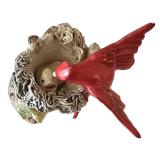 LR - Bird Figurines & Framed Cardinal Woven Picture Lefton Mixed Lot