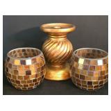 LR - Candle Holders - Assorted Glass, Mosaic & Metal