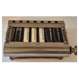 LR - Vintage Office Tools Mixed Lot Babe Stapler, Adding Machine, La Jest Straight Edge, Knife