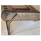 LR - Vintage Office Tools Mixed Lot Babe Stapler, Adding Machine, La Jest Straight Edge, Knife