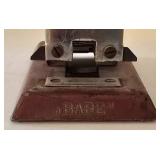LR - Vintage Office Tools Mixed Lot Babe Stapler, Adding Machine, La Jest Straight Edge, Knife