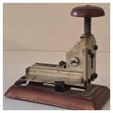 LR - Vintage Office Tools Mixed Lot Babe Stapler, Adding Machine, La Jest Straight Edge, Knife