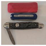 LR - Vintage Office Tools Mixed Lot Babe Stapler, Adding Machine, La Jest Straight Edge, Knife
