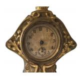 LR - Vintage Brass Female Bust Mantel Clock Non-Working
