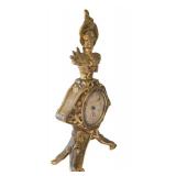 LR - Vintage Brass Female Bust Mantel Clock Non-Working
