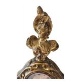 LR - Vintage Brass Female Bust Mantel Clock Non-Working