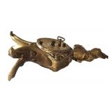 LR - Vintage Brass Female Bust Mantel Clock Non-Working