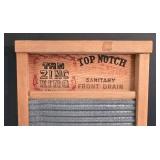 LR - Washboard, Sewing Basket & Sewing Threads Mixed Lot