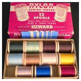 LR - Washboard, Sewing Basket & Sewing Threads Mixed Lot