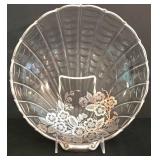 LR - Vintage Silver City Crystal Clamshell Bowl & Blue-White Porcelain Dishes Mixed Lot