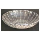 LR - Vintage Silver City Crystal Clamshell Bowl & Blue-White Porcelain Dishes Mixed Lot