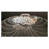 LR - Vintage Silver City Crystal Clamshell Bowl & Blue-White Porcelain Dishes Mixed Lot