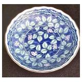 LR - Vintage Silver City Crystal Clamshell Bowl & Blue-White Porcelain Dishes Mixed Lot