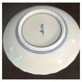 LR - Vintage Silver City Crystal Clamshell Bowl & Blue-White Porcelain Dishes Mixed Lot