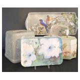 LR - Decorative Tray Set - Ashdene Floral Bird Tissue Holder Box Set (4 Pieces)