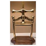 LR - Brass Table Lamp Vintage Knob Creek With Linens & Things Shade