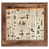 LR - Western Town Painting on Canvas Board in Rustic Wood Frame