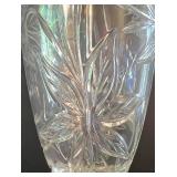 LR - Table Lamp Cut Crystal Glass Base With Pleated Shade