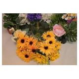 O - Artificial Floral Arrangements Mixed Lot - Pots, Vases & Fronds