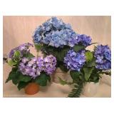 O - Artificial Floral Arrangements Mixed Lot - Pots, Vases & Fronds